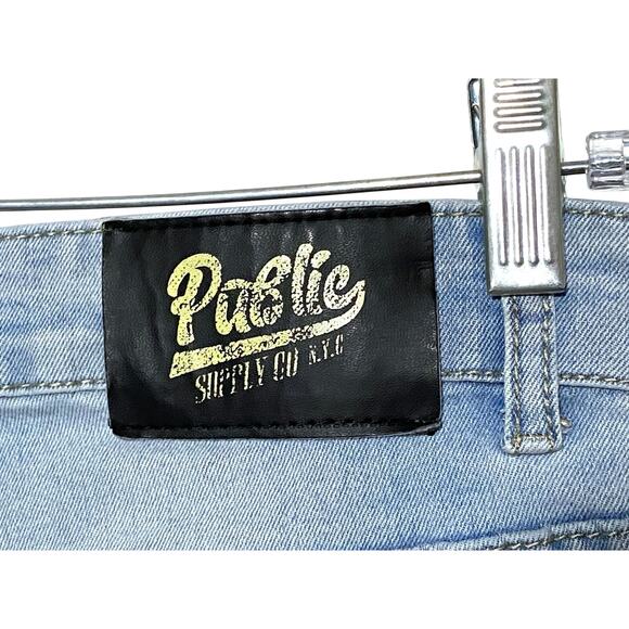 Public Supply Co NYC Slim Jeans Mens 30x32 Stretch Grunge Distressed Punk Skater - Picture 5 of 9